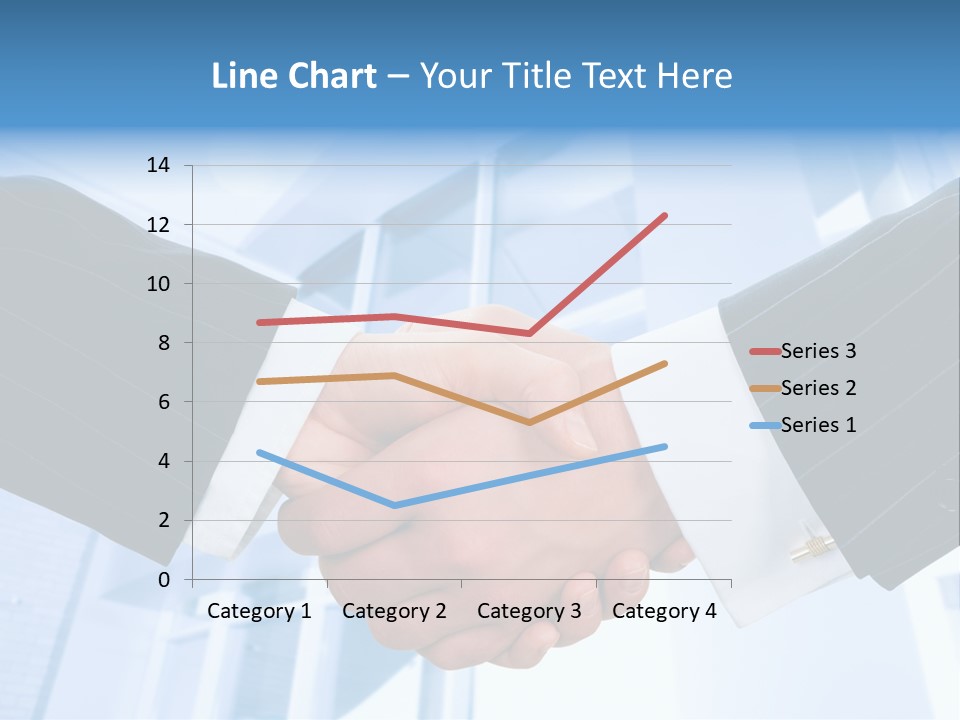 Image Of Businesspeople Handshake On The Background Of Office Building PowerPoint Template