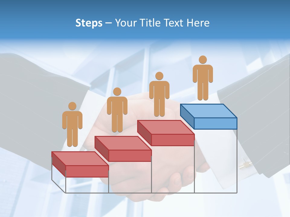 Image Of Businesspeople Handshake On The Background Of Office Building PowerPoint Template