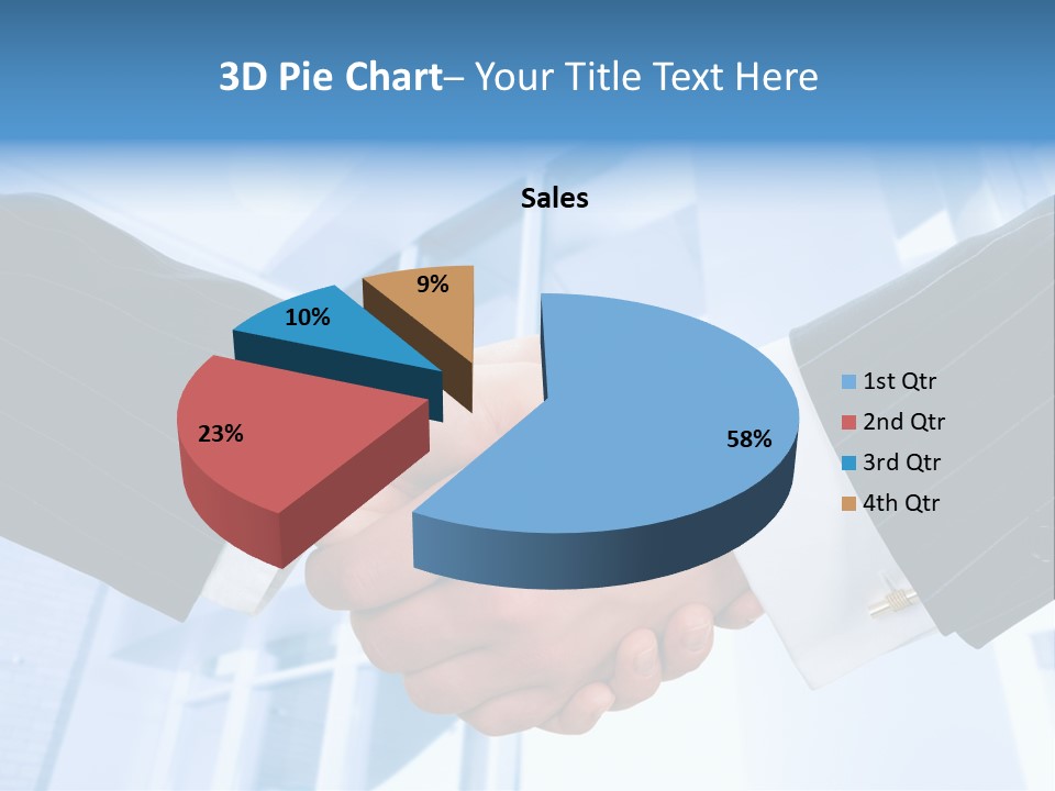 Image Of Businesspeople Handshake On The Background Of Office Building PowerPoint Template