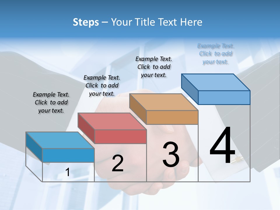 Image Of Businesspeople Handshake On The Background Of Office Building PowerPoint Template