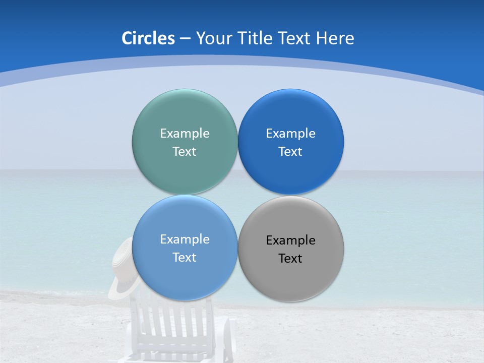 Empty Tropical Beach Chair With Hat At Shoreline In The Caribbean PowerPoint Template