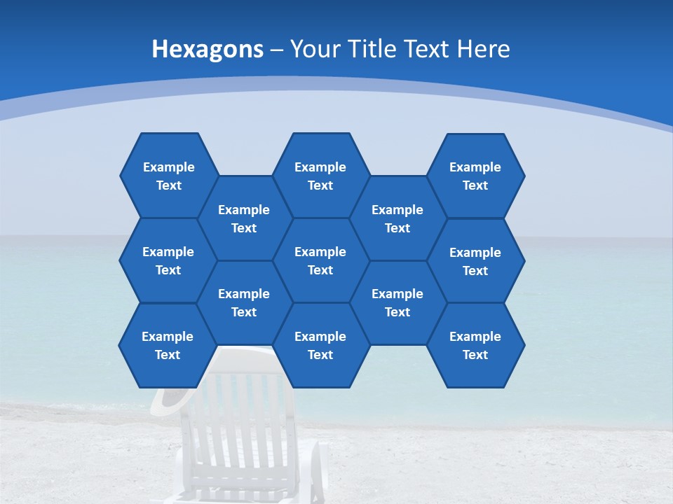 Empty Tropical Beach Chair With Hat At Shoreline In The Caribbean PowerPoint Template