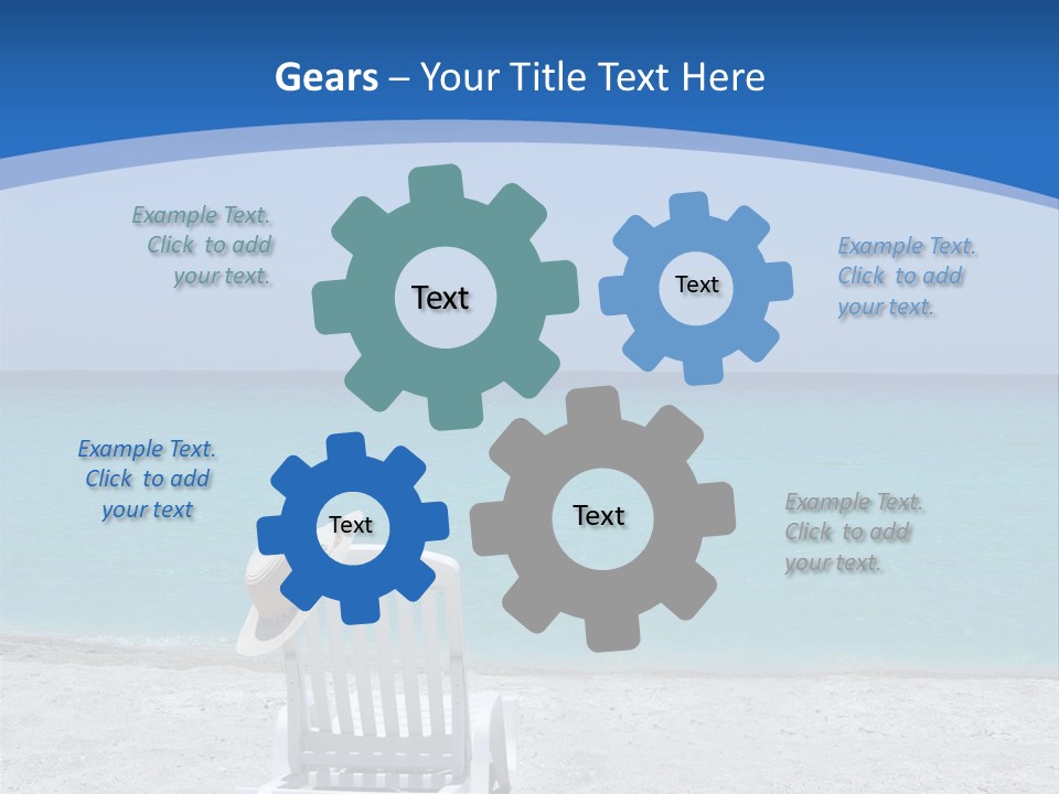 Empty Tropical Beach Chair With Hat At Shoreline In The Caribbean PowerPoint Template