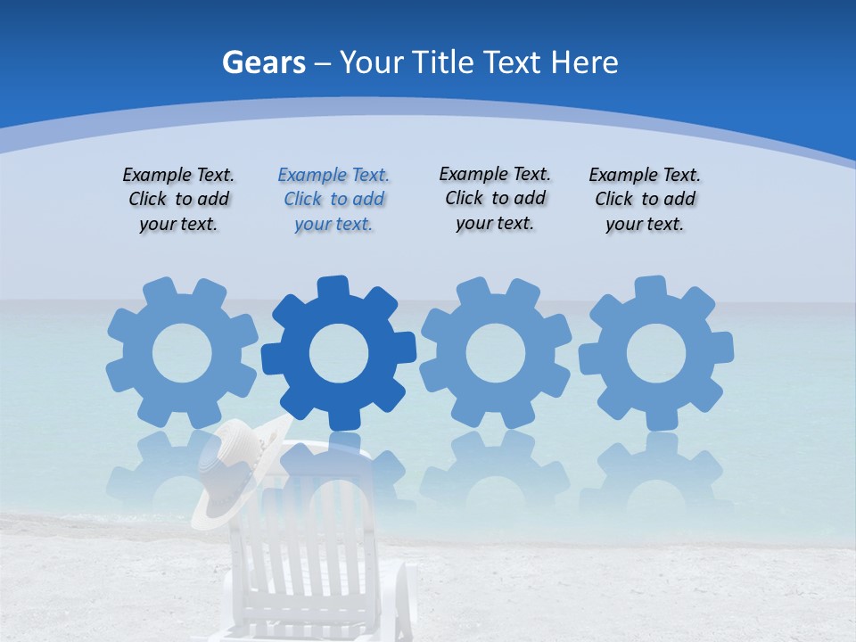 Empty Tropical Beach Chair With Hat At Shoreline In The Caribbean PowerPoint Template