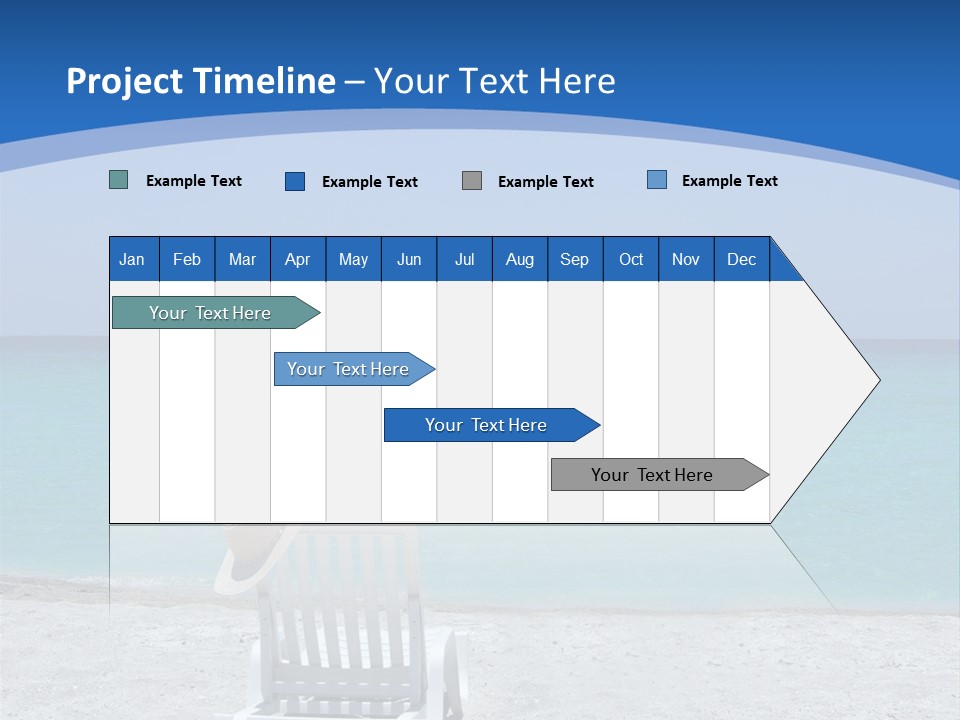 Empty Tropical Beach Chair With Hat At Shoreline In The Caribbean PowerPoint Template