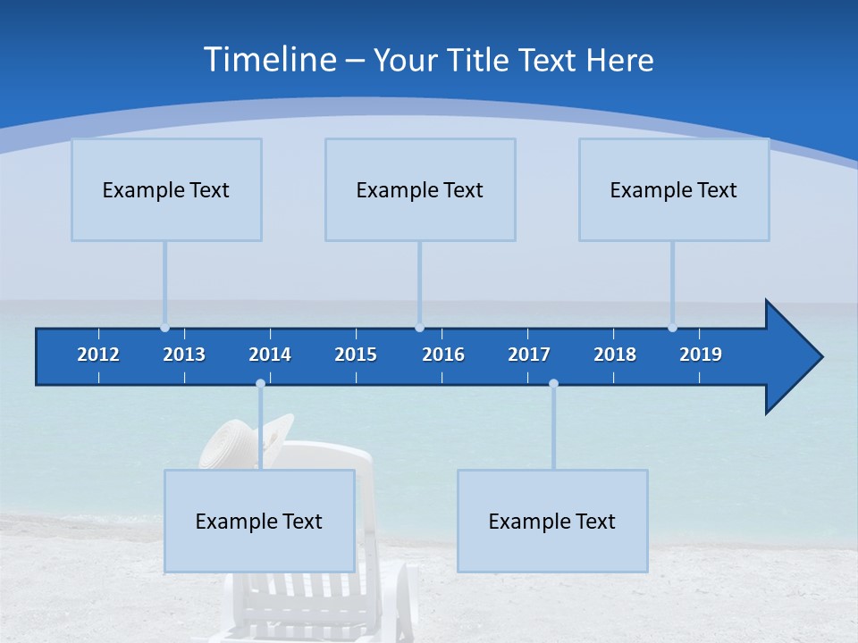 Empty Tropical Beach Chair With Hat At Shoreline In The Caribbean PowerPoint Template