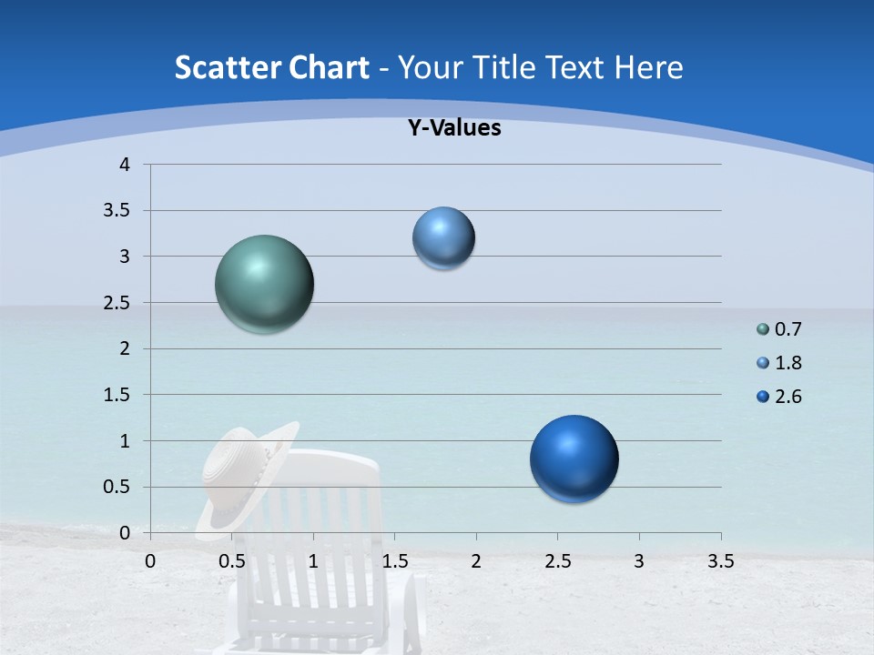 Empty Tropical Beach Chair With Hat At Shoreline In The Caribbean PowerPoint Template