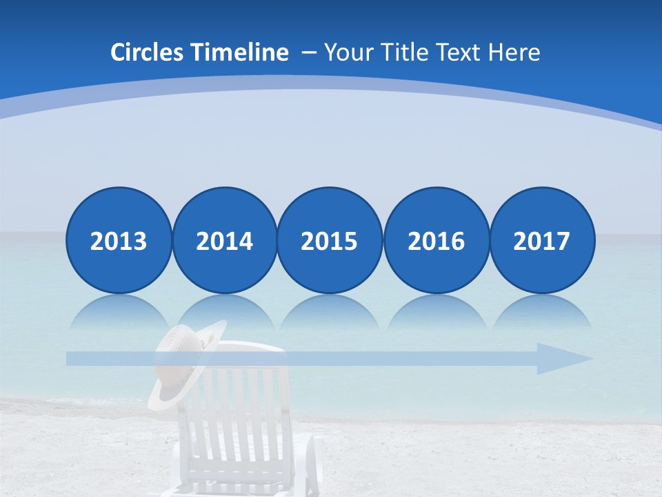 Empty Tropical Beach Chair With Hat At Shoreline In The Caribbean PowerPoint Template