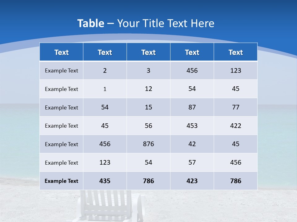 Empty Tropical Beach Chair With Hat At Shoreline In The Caribbean PowerPoint Template