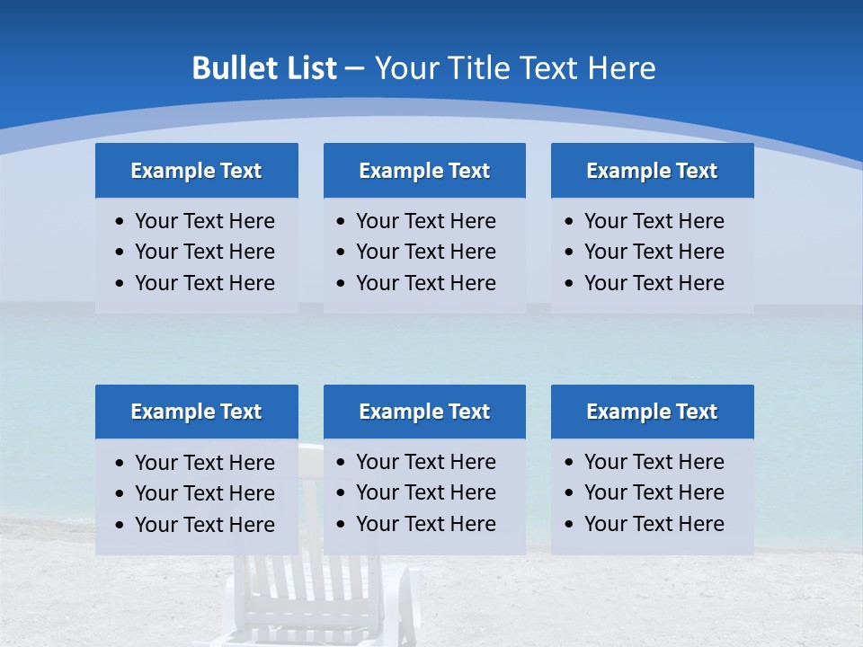 Empty Tropical Beach Chair With Hat At Shoreline In The Caribbean PowerPoint Template