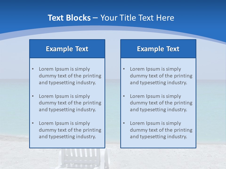 Empty Tropical Beach Chair With Hat At Shoreline In The Caribbean PowerPoint Template