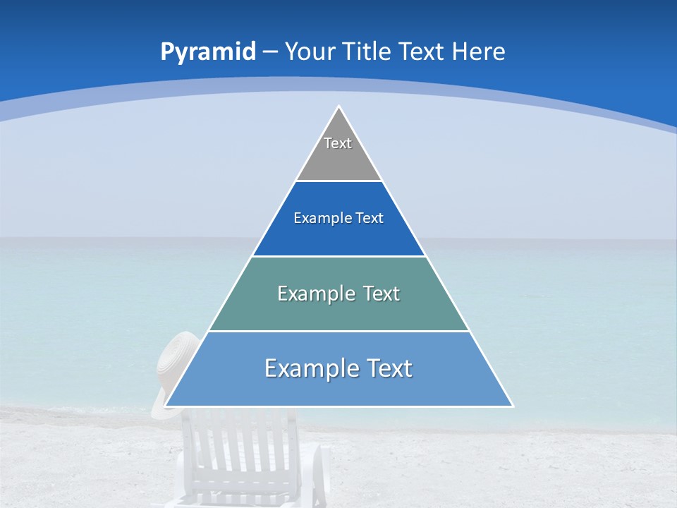 Empty Tropical Beach Chair With Hat At Shoreline In The Caribbean PowerPoint Template