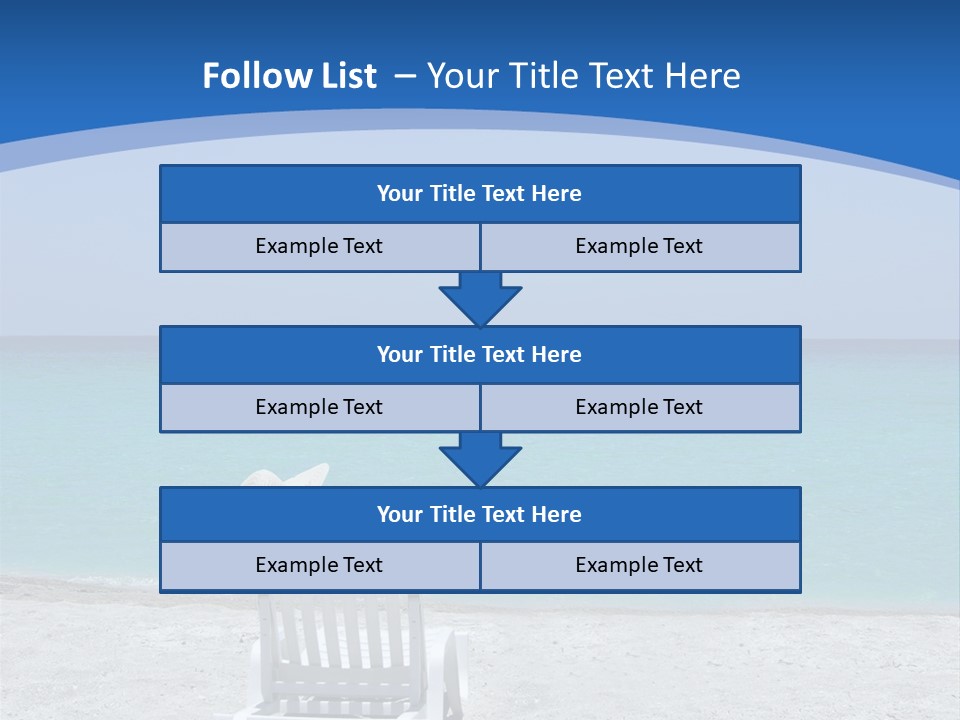 Empty Tropical Beach Chair With Hat At Shoreline In The Caribbean PowerPoint Template