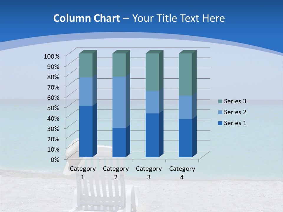 Empty Tropical Beach Chair With Hat At Shoreline In The Caribbean PowerPoint Template