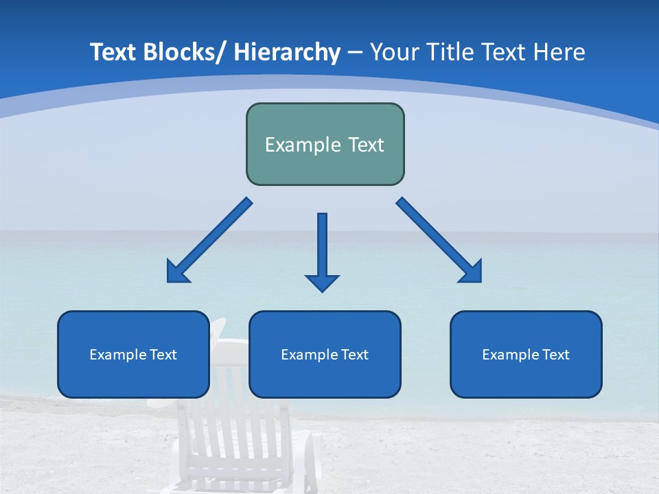 Empty Tropical Beach Chair With Hat At Shoreline In The Caribbean PowerPoint Template