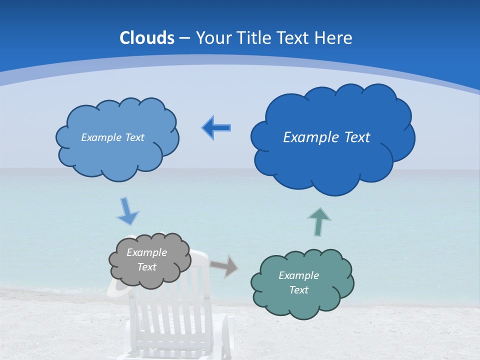 Empty Tropical Beach Chair With Hat At Shoreline In The Caribbean PowerPoint Template