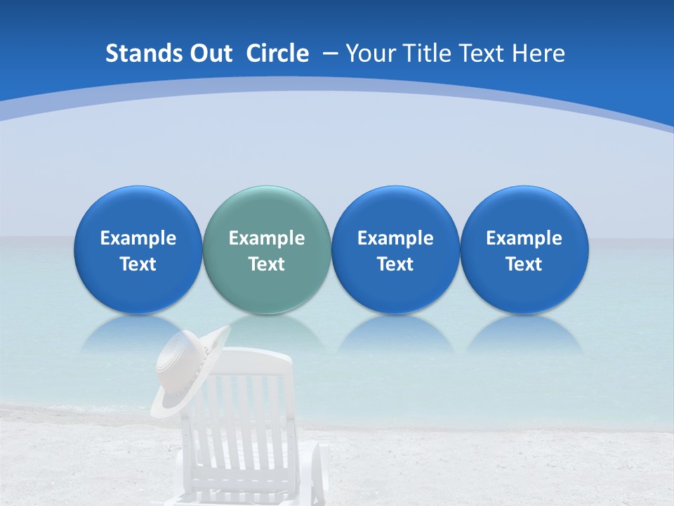 Empty Tropical Beach Chair With Hat At Shoreline In The Caribbean PowerPoint Template