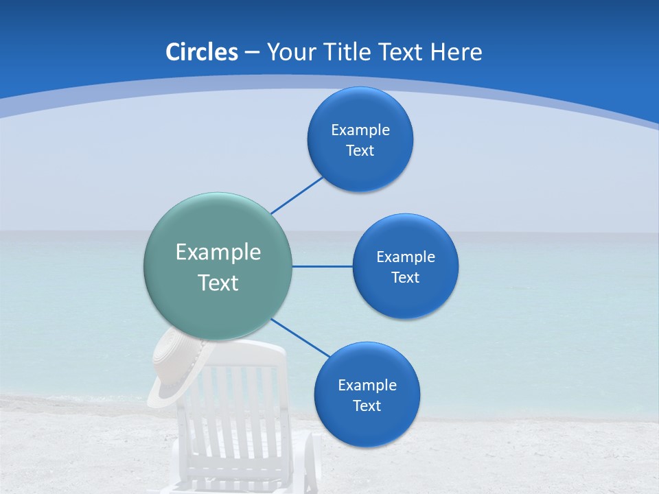 Empty Tropical Beach Chair With Hat At Shoreline In The Caribbean PowerPoint Template