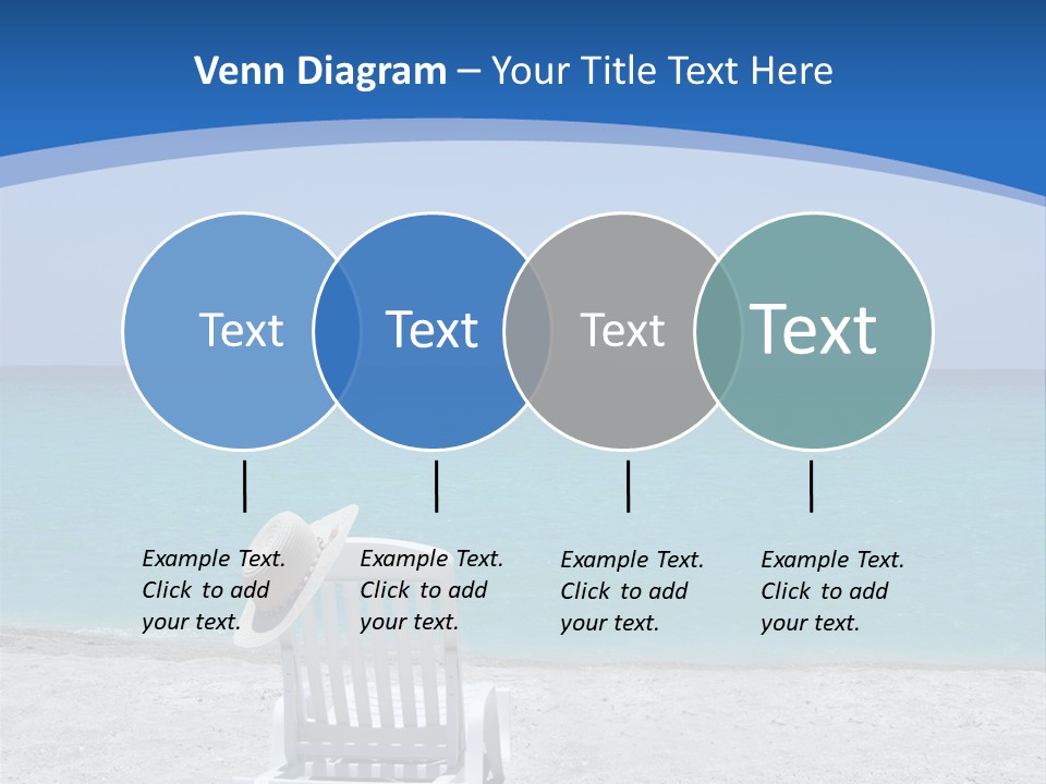 Empty Tropical Beach Chair With Hat At Shoreline In The Caribbean PowerPoint Template