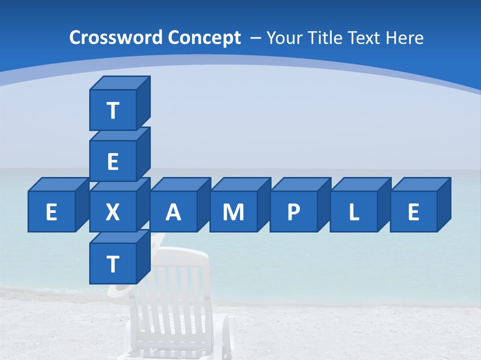 Empty Tropical Beach Chair With Hat At Shoreline In The Caribbean PowerPoint Template