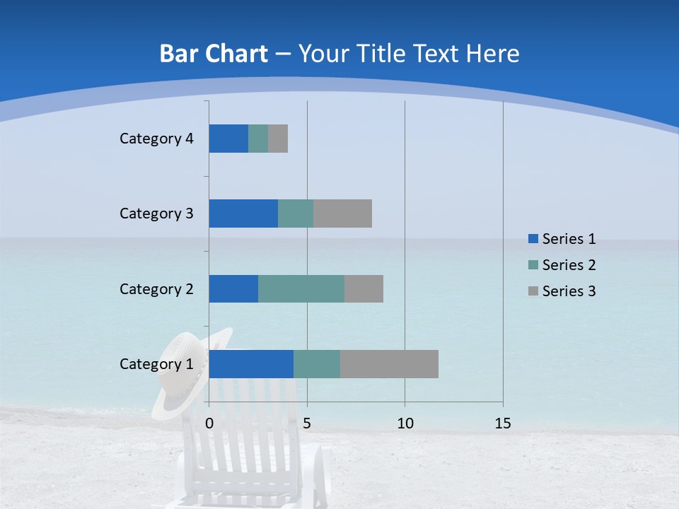 Empty Tropical Beach Chair With Hat At Shoreline In The Caribbean PowerPoint Template