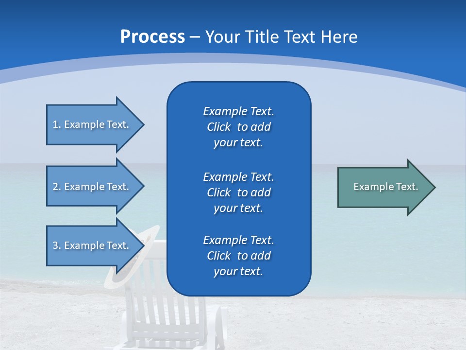 Empty Tropical Beach Chair With Hat At Shoreline In The Caribbean PowerPoint Template