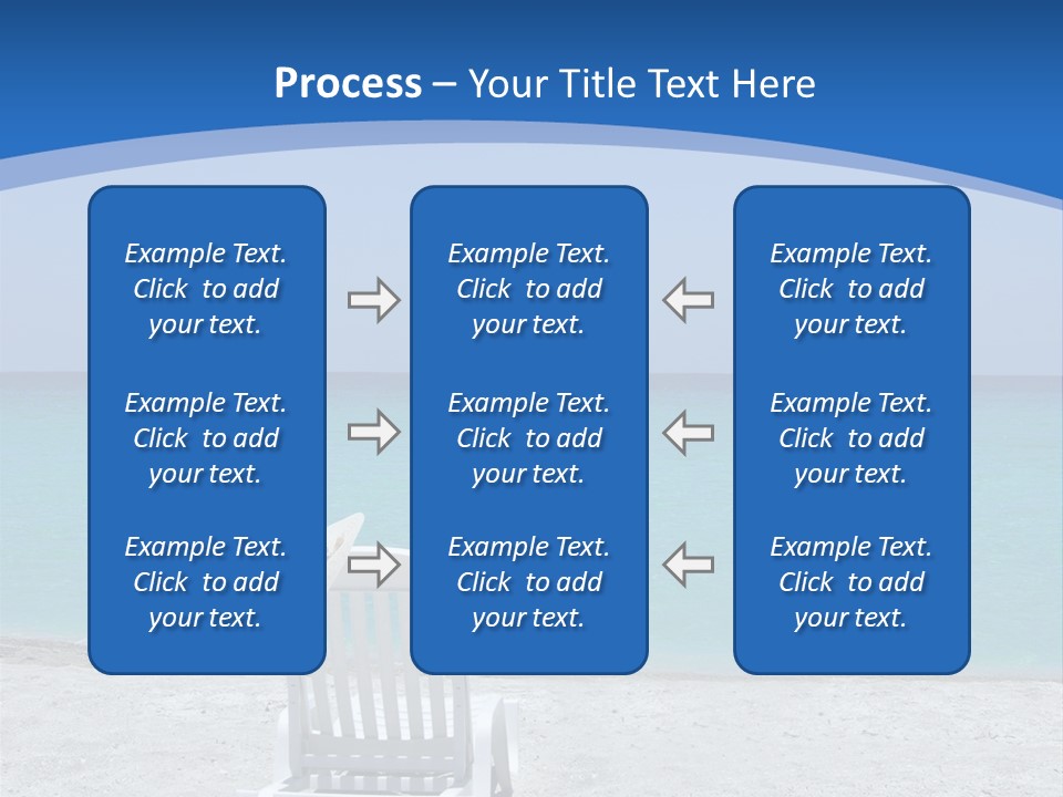 Empty Tropical Beach Chair With Hat At Shoreline In The Caribbean PowerPoint Template