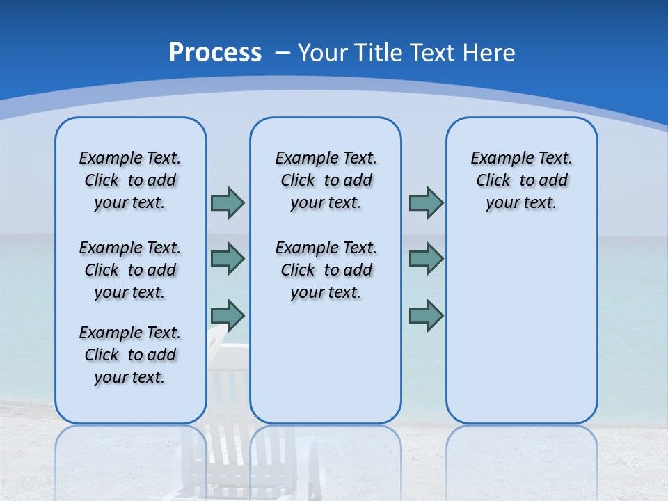 Empty Tropical Beach Chair With Hat At Shoreline In The Caribbean PowerPoint Template