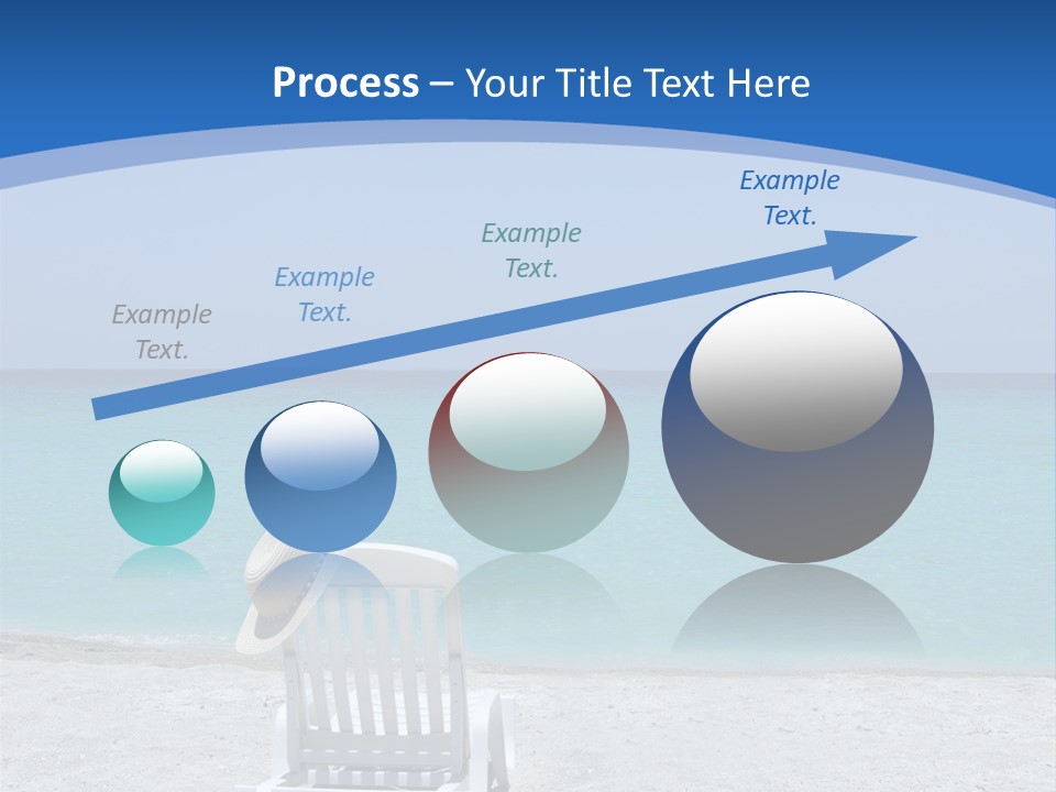 Empty Tropical Beach Chair With Hat At Shoreline In The Caribbean PowerPoint Template