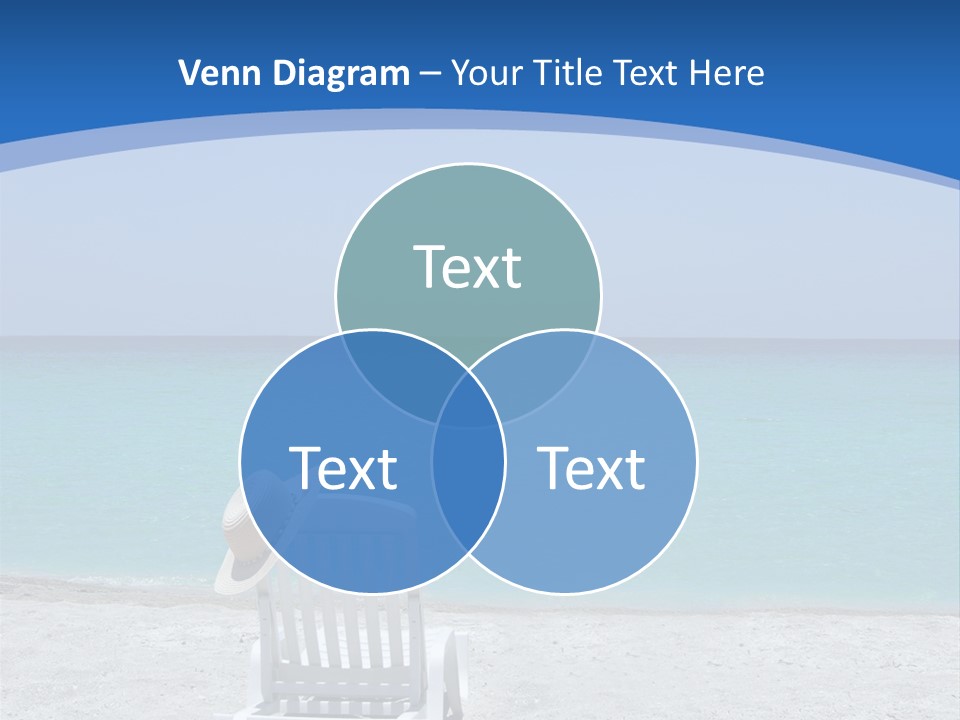 Empty Tropical Beach Chair With Hat At Shoreline In The Caribbean PowerPoint Template