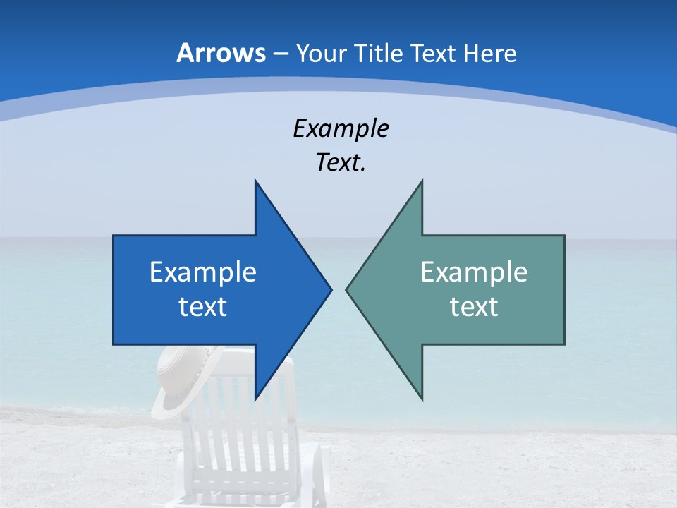 Empty Tropical Beach Chair With Hat At Shoreline In The Caribbean PowerPoint Template