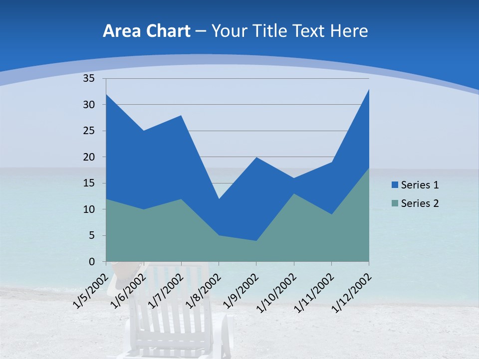 Empty Tropical Beach Chair With Hat At Shoreline In The Caribbean PowerPoint Template