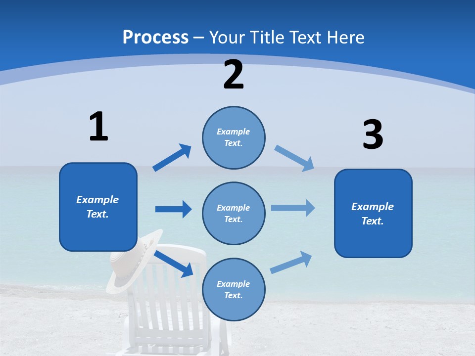 Empty Tropical Beach Chair With Hat At Shoreline In The Caribbean PowerPoint Template