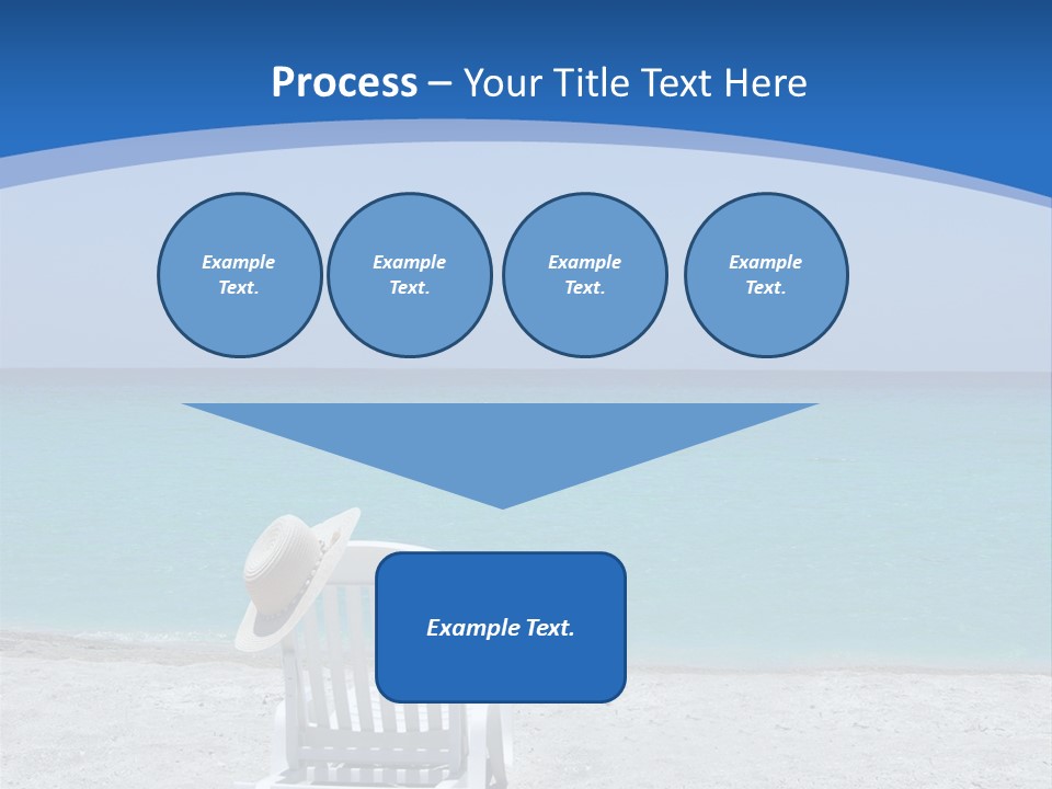 Empty Tropical Beach Chair With Hat At Shoreline In The Caribbean PowerPoint Template