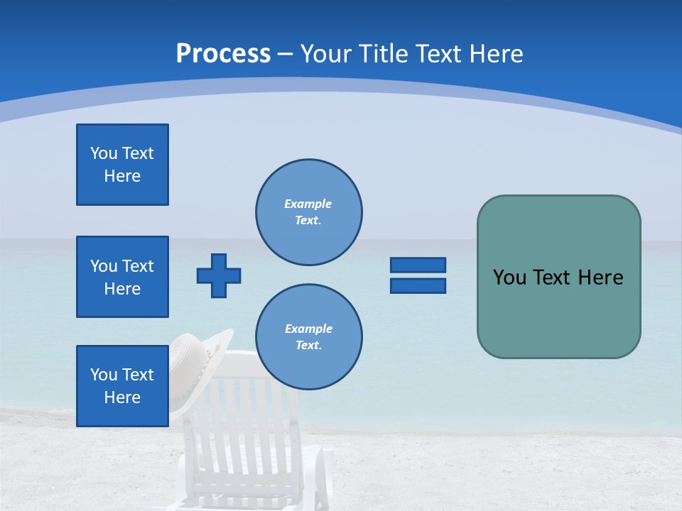 Empty Tropical Beach Chair With Hat At Shoreline In The Caribbean PowerPoint Template