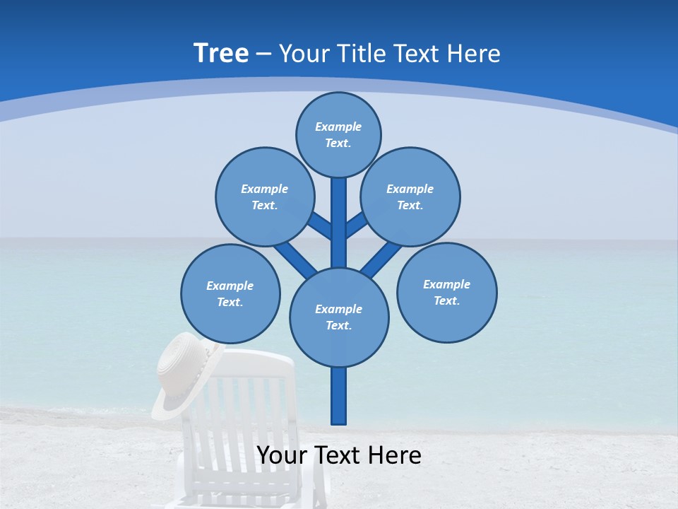 Empty Tropical Beach Chair With Hat At Shoreline In The Caribbean PowerPoint Template