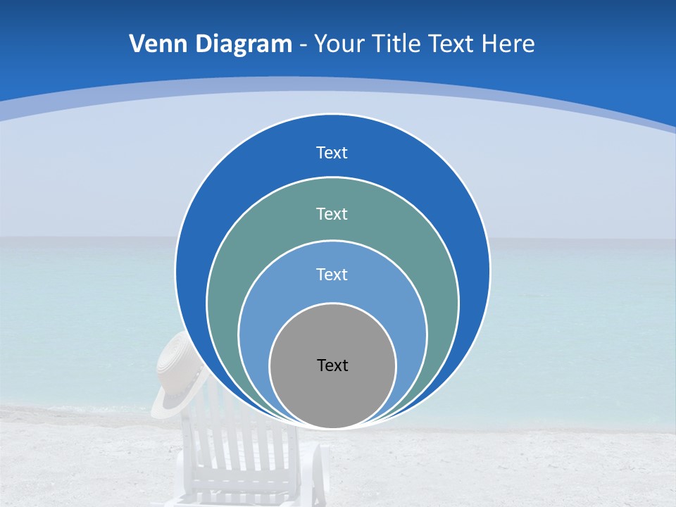 Empty Tropical Beach Chair With Hat At Shoreline In The Caribbean PowerPoint Template