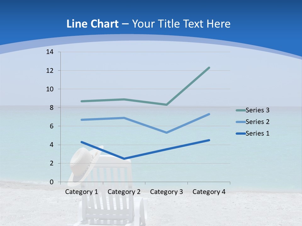 Empty Tropical Beach Chair With Hat At Shoreline In The Caribbean PowerPoint Template