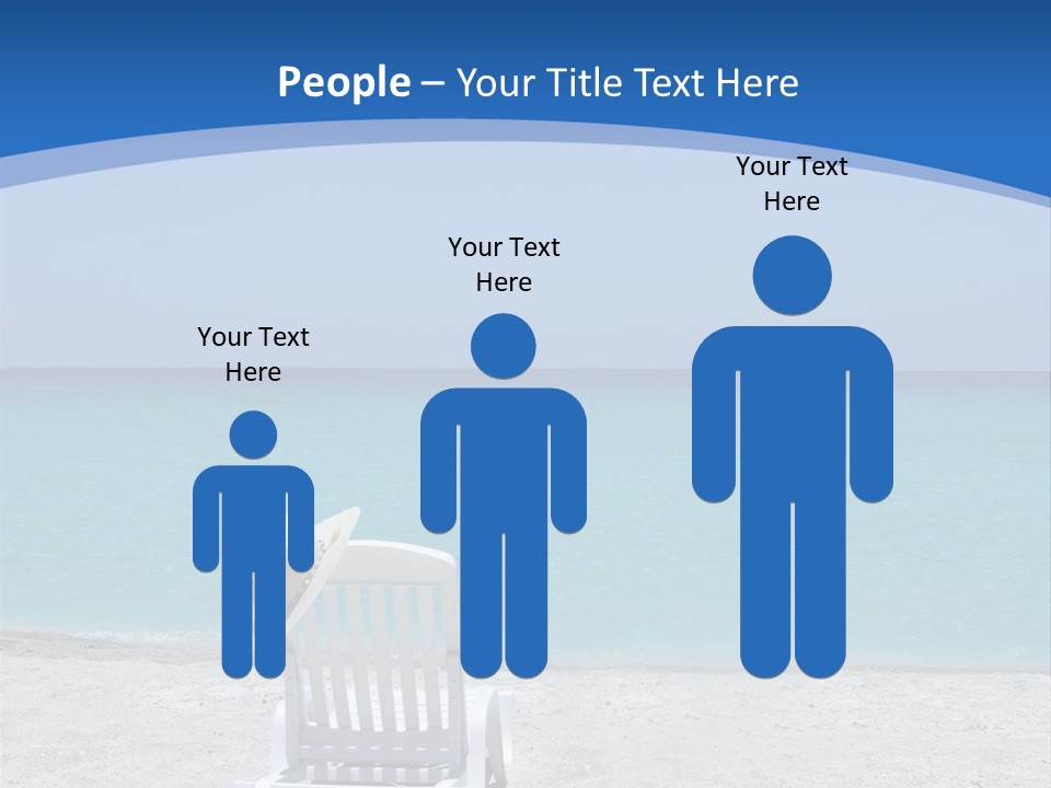 Empty Tropical Beach Chair With Hat At Shoreline In The Caribbean PowerPoint Template