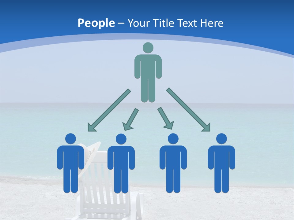 Empty Tropical Beach Chair With Hat At Shoreline In The Caribbean PowerPoint Template