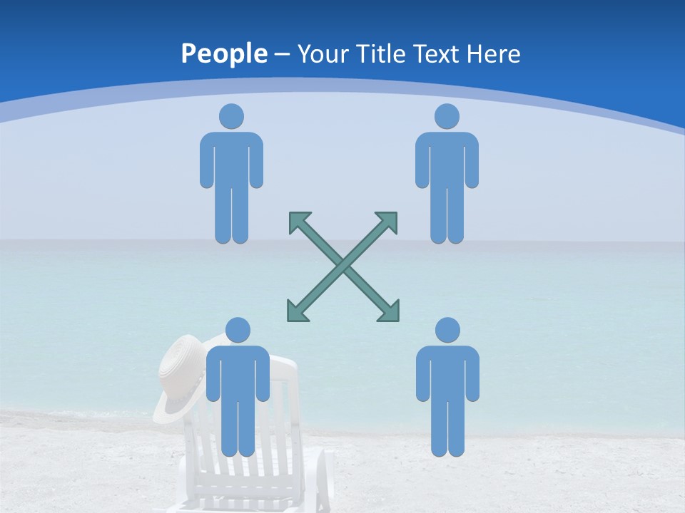 Empty Tropical Beach Chair With Hat At Shoreline In The Caribbean PowerPoint Template