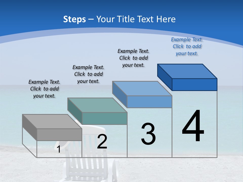 Empty Tropical Beach Chair With Hat At Shoreline In The Caribbean PowerPoint Template