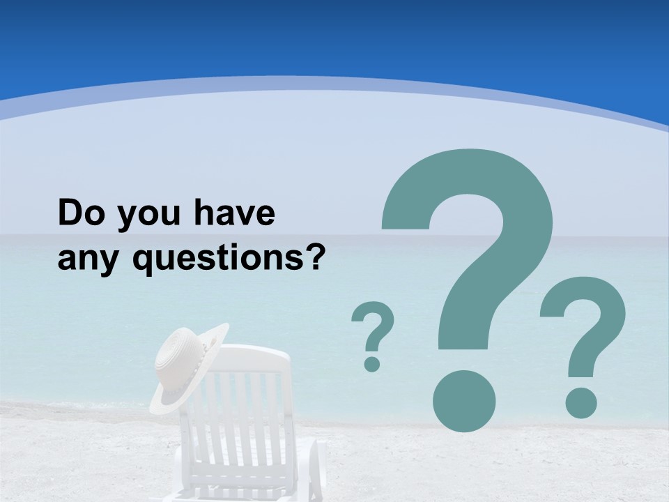 Empty Tropical Beach Chair With Hat At Shoreline In The Caribbean PowerPoint Template