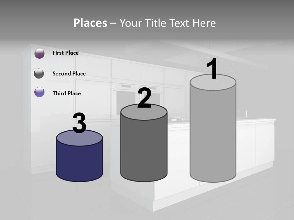 A Black And White Photo Of A Kitchen PowerPoint Template