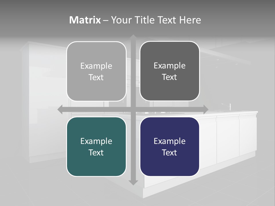 A Black And White Photo Of A Kitchen PowerPoint Template