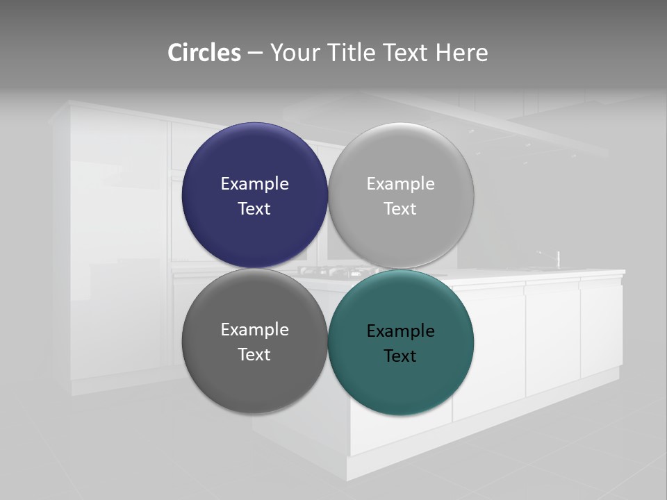 A Black And White Photo Of A Kitchen PowerPoint Template