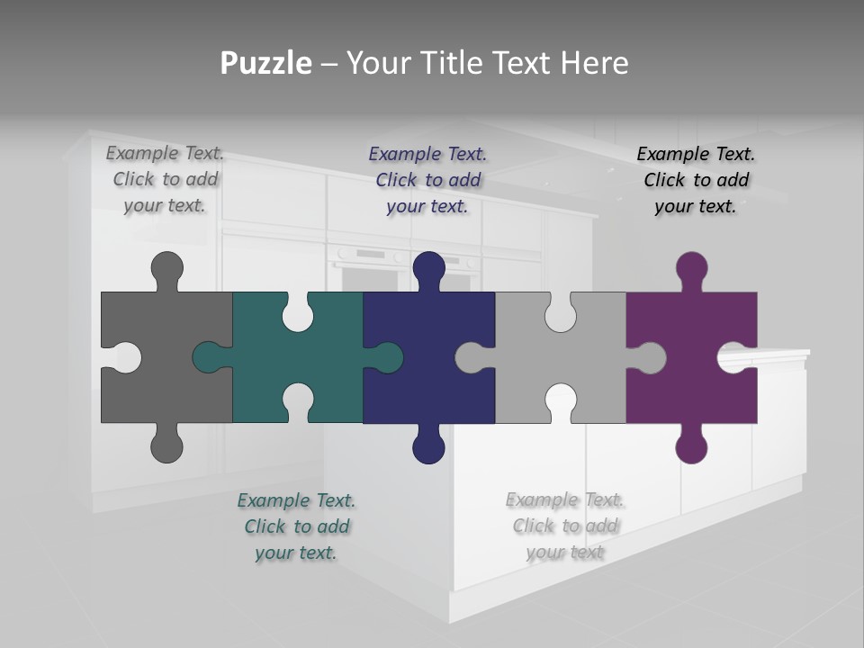 A Black And White Photo Of A Kitchen PowerPoint Template