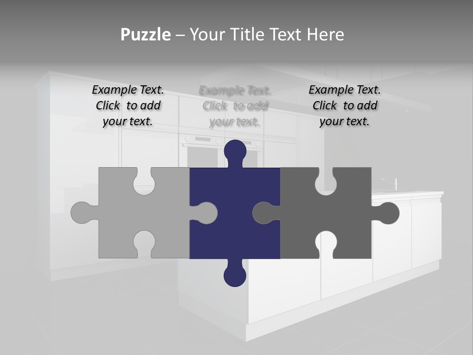 A Black And White Photo Of A Kitchen PowerPoint Template