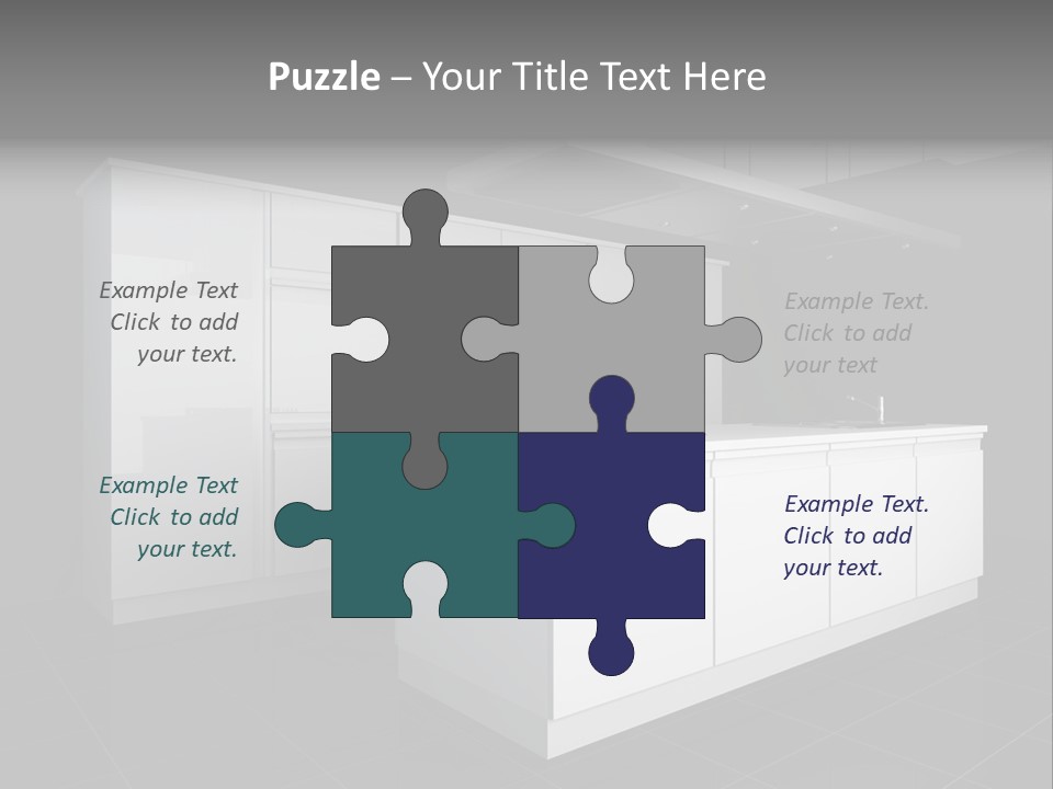 A Black And White Photo Of A Kitchen PowerPoint Template