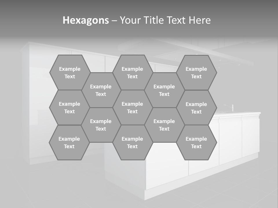 A Black And White Photo Of A Kitchen PowerPoint Template